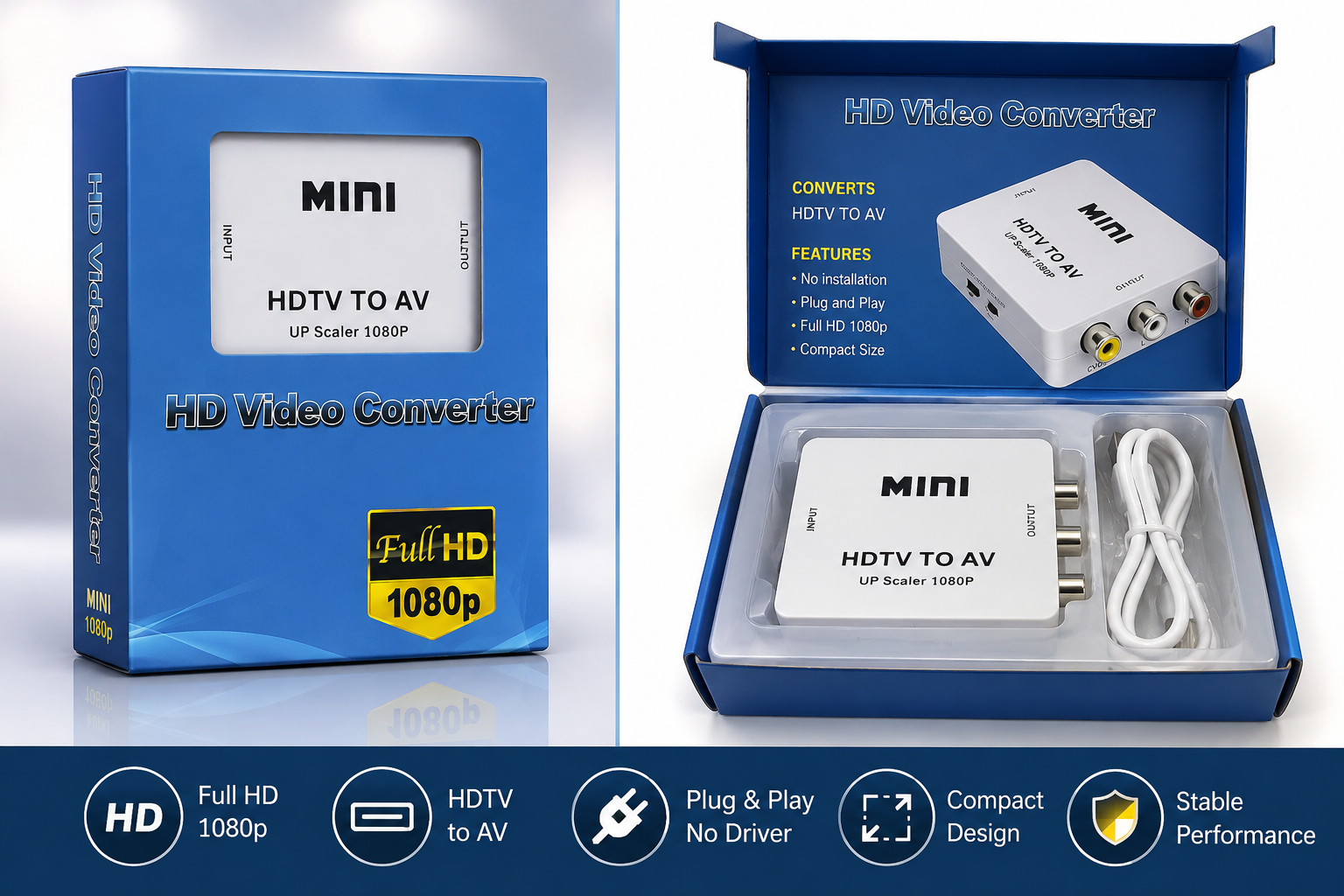Mini HDTV to AV Video Converter (1080P)